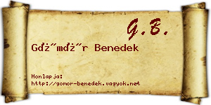 Gömör Benedek névjegykártya