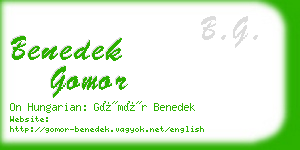 benedek gomor business card